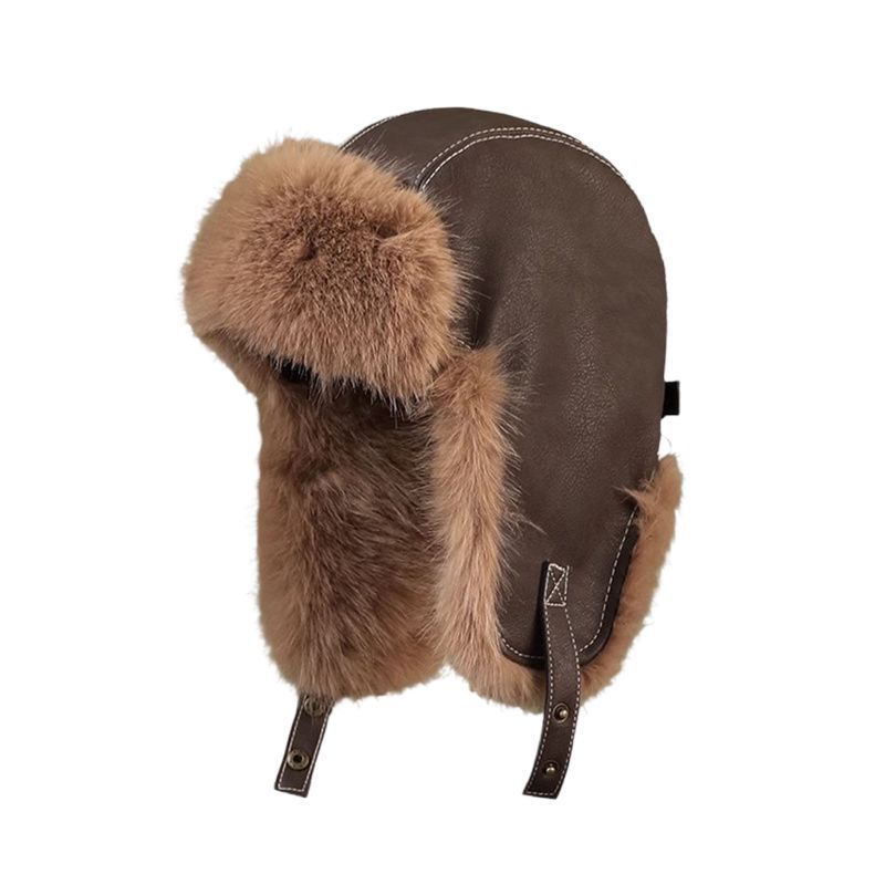 

Шапка Лей Фэна Мужская и Женская Зимняя Теплая Северо-восточная Лыжная Шапка Плюс Бархатная Утолщенная Ветрозащитная и Холодостойкая Защита Ушей Шапка для Катания M（56-58cm）