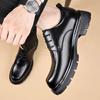 Thick Bottom Mens Dress Shoes Fashion Pointed Toe Men'S Business Casual Shoes Brand Leather Walking Footwear Lace-Up Men'S Shoes