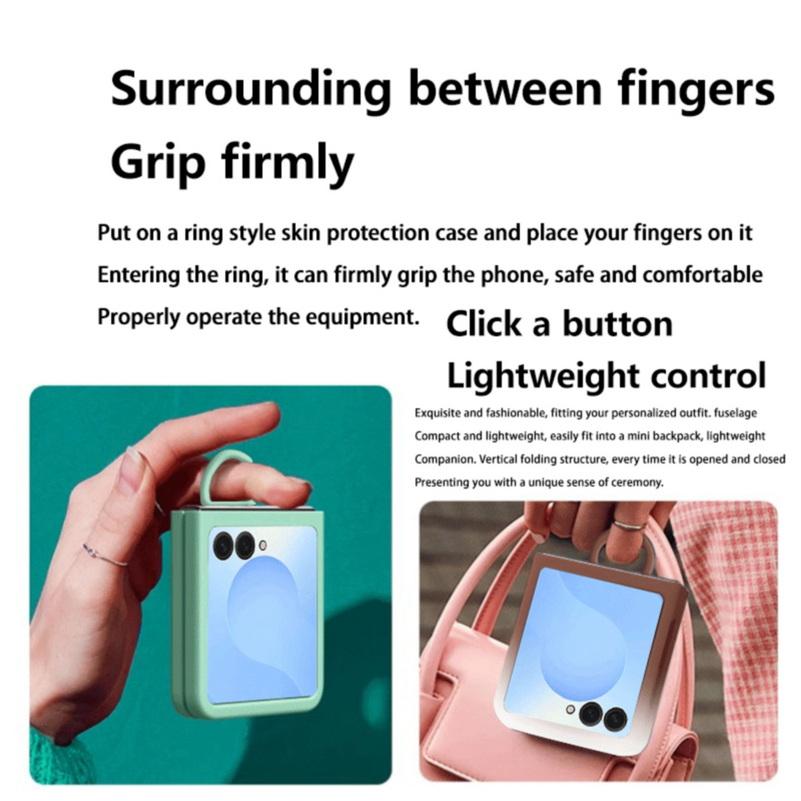 Thin Finger Ring, Skin Feel, Large Window Design Phone Case For Samsung Z Flip 7 Galaxy Z Flip7 Fe Flip 6 5 Camera Protect Cover