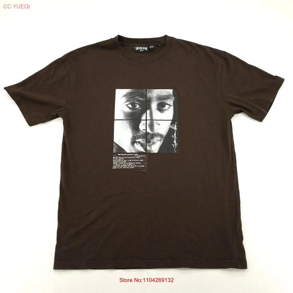 Vintage All Eyes On Me 2pac Brown T Shirt Unisexs L Hip Hop Rap Vintage Slightly Stylish Soft Top For Everyday Wear