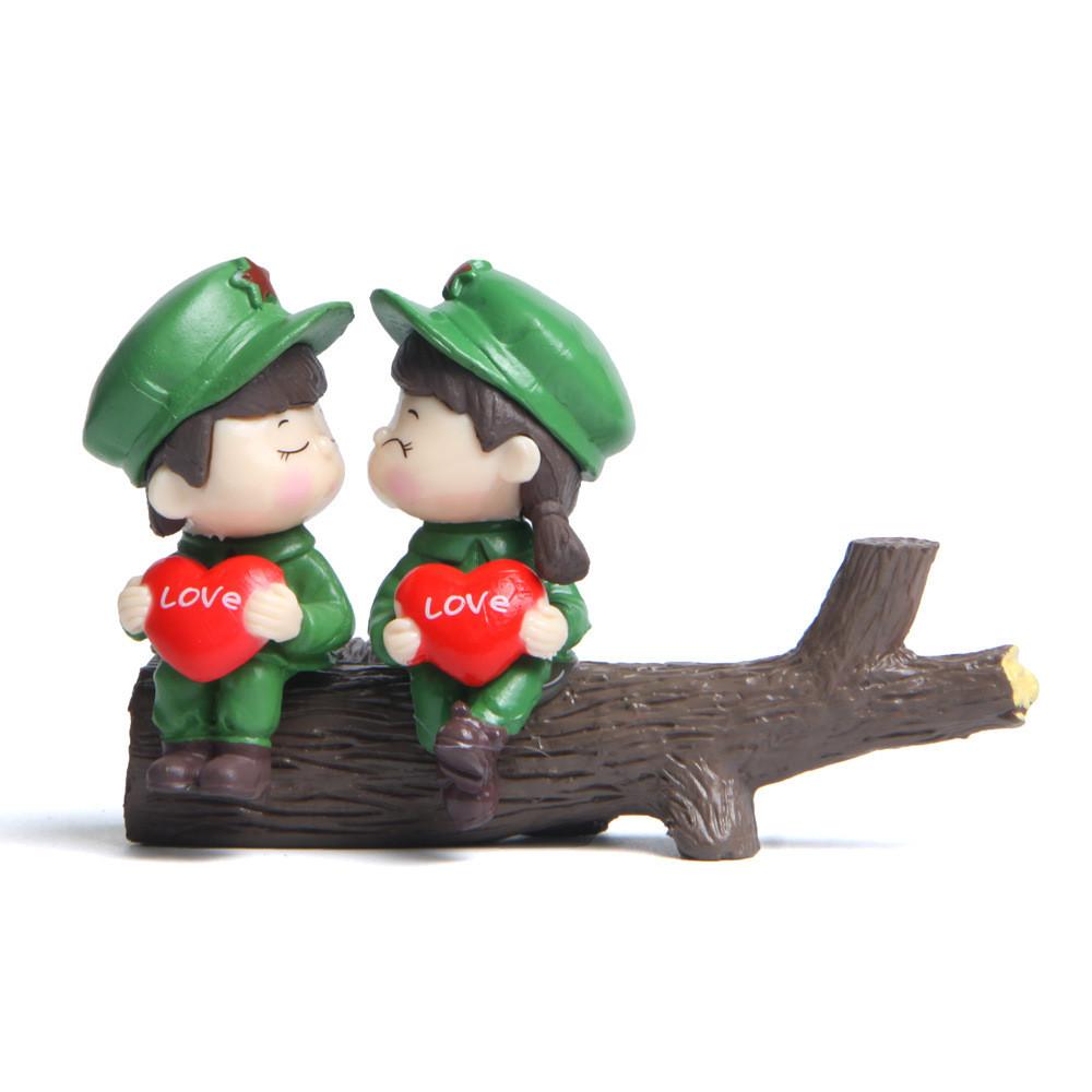 Romantyczny Zestaw Figurki Pary z PVC z Wzorem Gałęzi Drzewa na Uroczystości Ślubne i Dekoracje Imprezowe