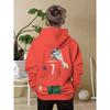 Children's Hoodie with Letter C Pattern, Trendy Children's Hoodie for Boys, Casual Hooded Long Sleeved Pullover