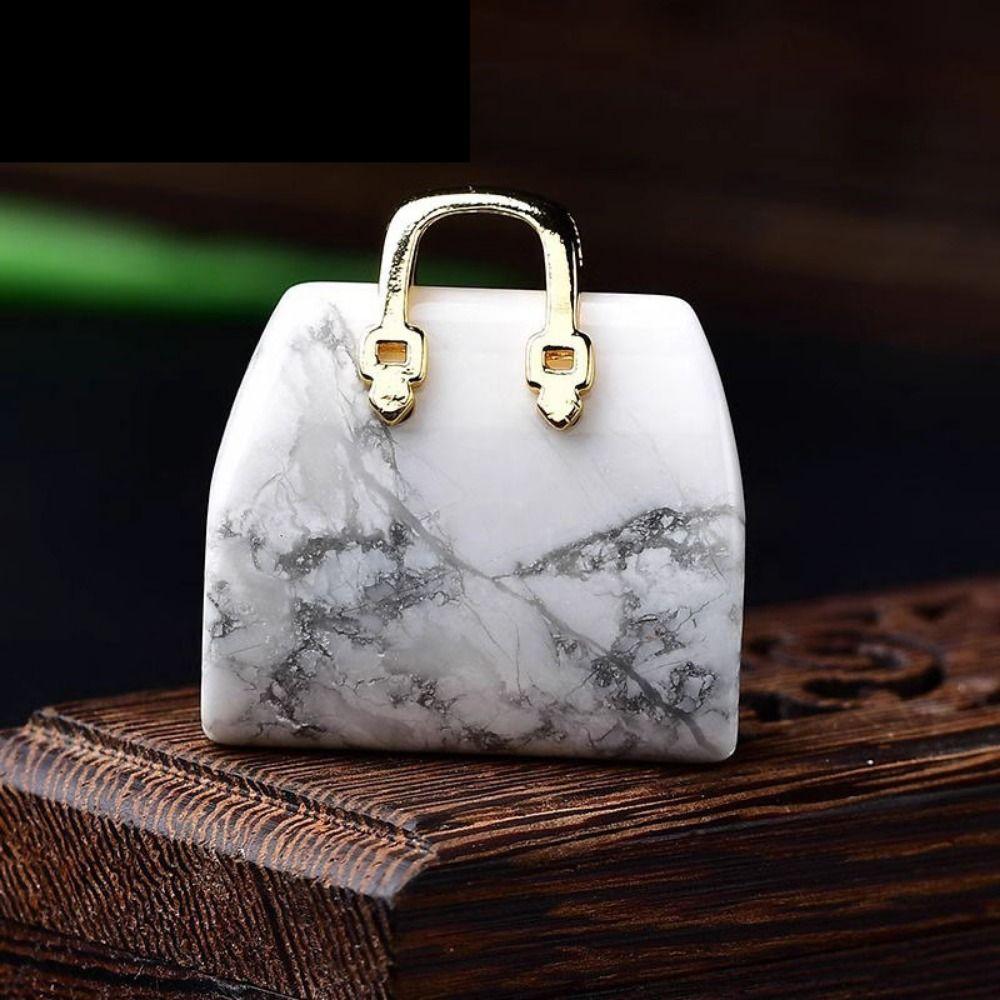 Simple Crystal Handbag Pendant Creative DIY  Necklace Pendant Natural Crystal Stone  Pendant  Gift