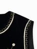 2024 Autumn Velvet Sequin Embroidered Sleeveless Open-front Women's Vest