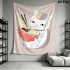 Noodle-Eating Kitten Pattern Home Decor Tapestry, Wall Hanging, Decorative RV Wall Cloth.MGT0918273