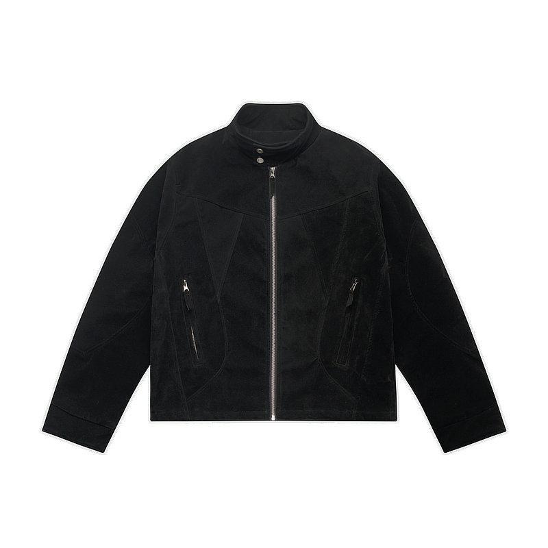 Men's Retro Patchwork Cotton Harrington Jacket: Cropped, Stand Collar, Cool Winter Outerwear