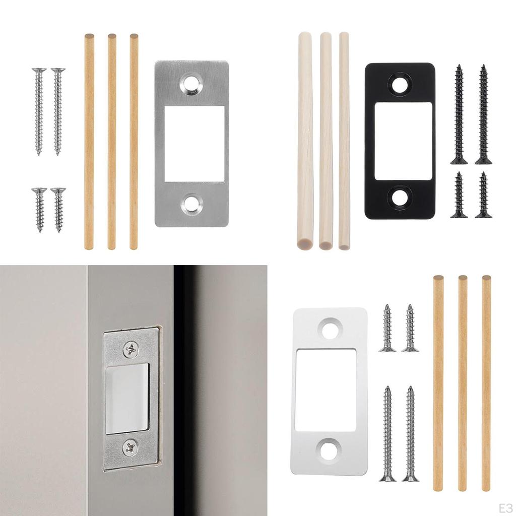 Restorer Strike Plate Door Backplate Easy Repair Stainless Steel Narrow Side and Large Hole for