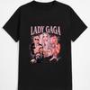 Lady Gaga Vintage Washed Pop-Sänger Grafik T-Shirt Hommage Unisex Tee S5XL