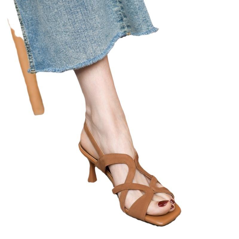 2026 Summer New Women's Sandals Elegant Versatile Women High Heels Square Head Western Women's Shoe Comfortable Heels for Ladies