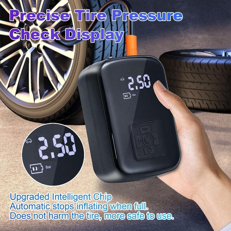 150PSI Bicycle Pump with Digital Pressure Gauge, Portable Car Tire Cordless Air Compressor, for Basketball, Soccer, Motocycle