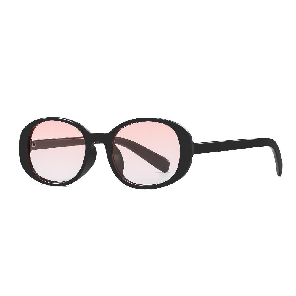 

Elliptical Vintage Sunglasses With Uv400 Protection For Outdoor Activities And Fashion Style Black Pink Gradation