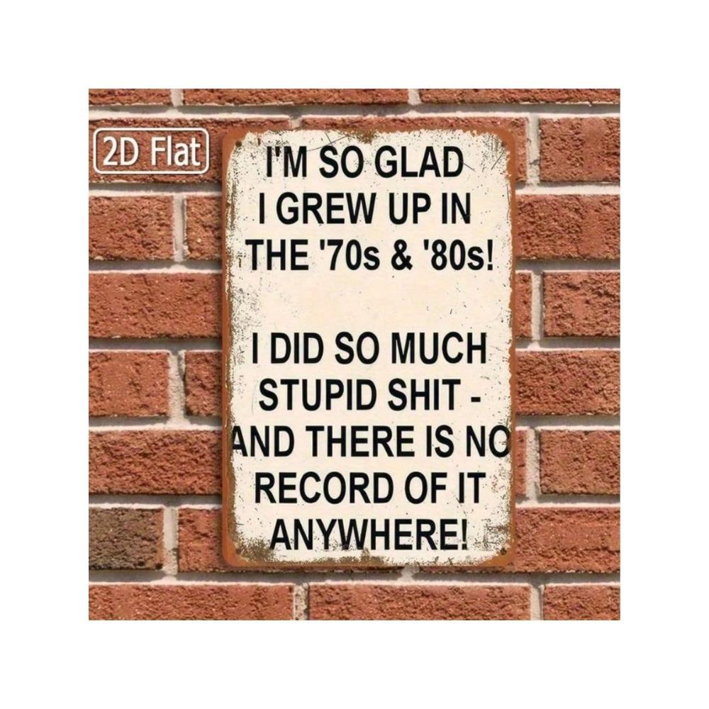 Vintage Metal Wall Art Retro Garage Decor 70s 80s Style Sign