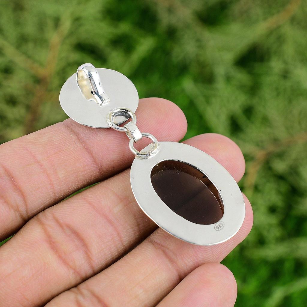 Daughters Day Sale Smoky Quartz Stone Mermaid Pendant Jewelry Sterling Silver