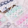 Five Portable High-end Contact Lens Containers for Women and Men, Each with Different Colored Tweezers for Easy Carrying.