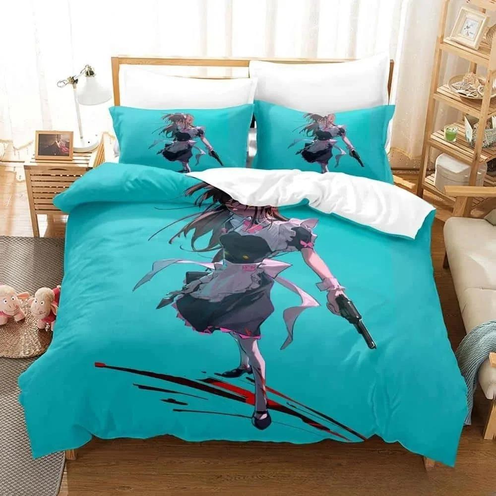 3D Anime Akiba Maid War Bedding Collection Single Twin Full Queen King Size Bed Collection Adult Kid Bedroom Duvet Cover Collections Home Textiles