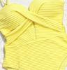 Sexy Yellow Swimwear Women Hollow Out Cross Slim Tummy Control One Piece Swimsuit Beach Backless Bathing Suit Monokini