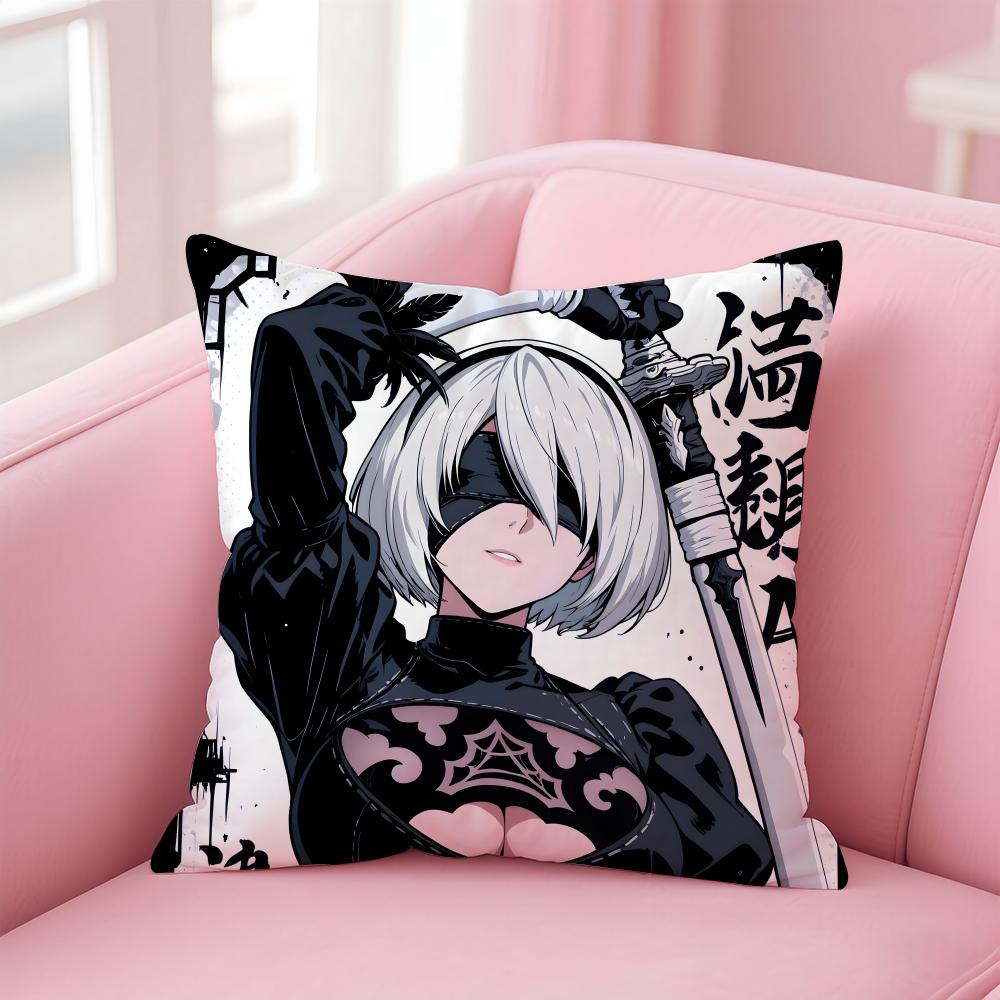 game N-Nier A-Automata Cushion Cover Comfortable Reversible Pillow Cover Ideal for Car Sofa Bedroom & Beyond