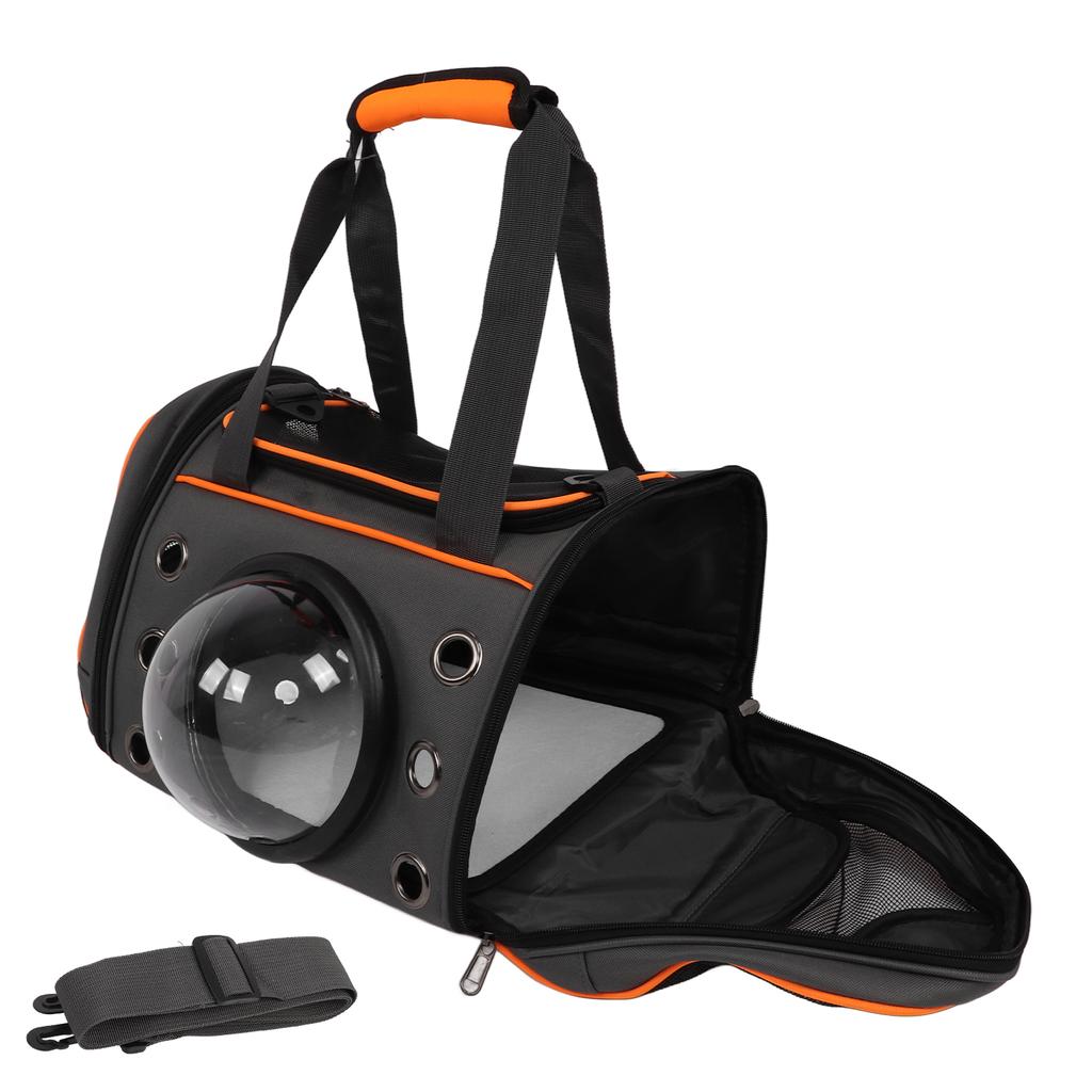 Pet Carrier Breathable Portable Cat Bag with One Transparent Window Pad Shoulder Strap50x27x29cm /