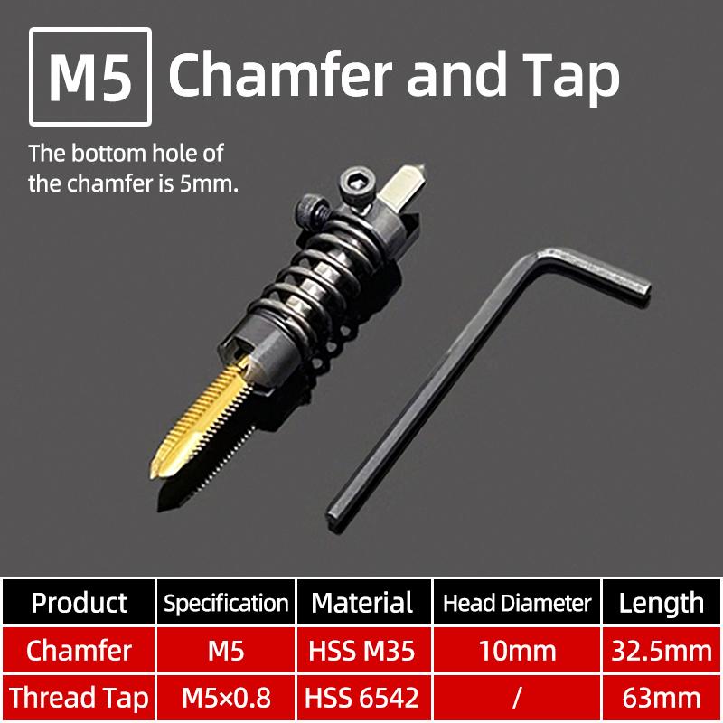 High Speed Steel Chamfer Drill Bit Deburring Tap Chamfer Tool Straight Flute Tapping Burr Removal Tools Milling Compound Cutter