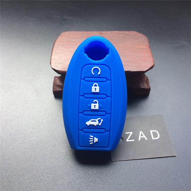 ZAD Silicone rubber car Key Case cover For Nissan Altima pathfinder juke x-trail 5 buttons key
