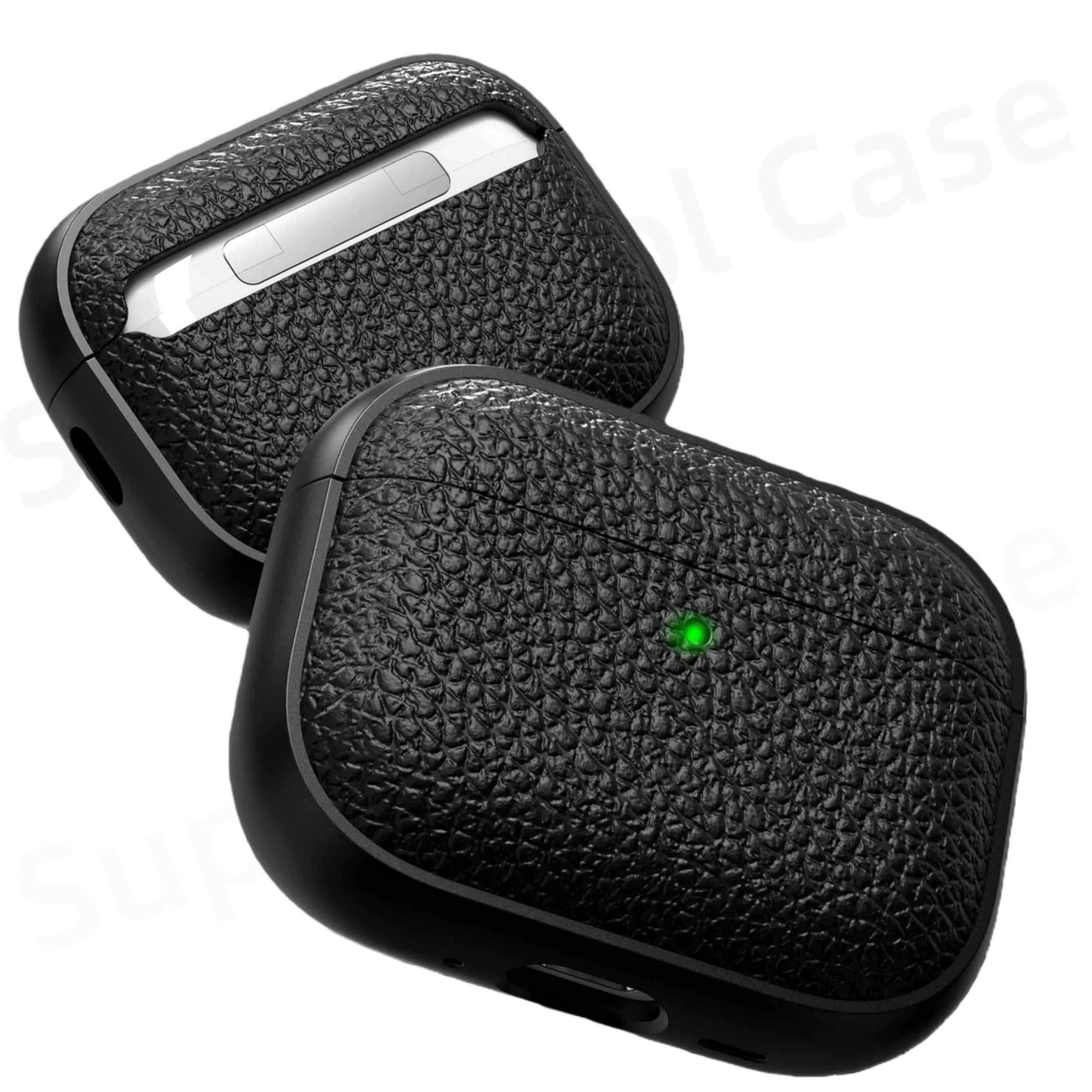 

for AirPods Pro 3/Pro 2/4 Case Soft TPU (Leather-Like Design) Protection Case with Keychain and Cleaning Kit For AirPods Pro 3/4 for AirPods Pro 3 чёрный