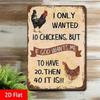Vintage Chicken Tin Sign Farmhouse Kitchen Decor Metal Wall Art