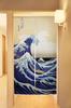 Traditional Hokusai 85cm Wide x 150cm White Wave Mohair with Original Tissue Set Japanese-style Ukiyo-e Tapestry, Design, Half-length Curtain, Long,