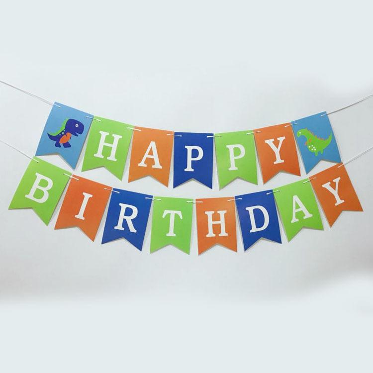 Dinosaur Theme Party Decoration Letter Birthday Flag Children'S Party Arrangement Tropical Dinosaur Banner Customization