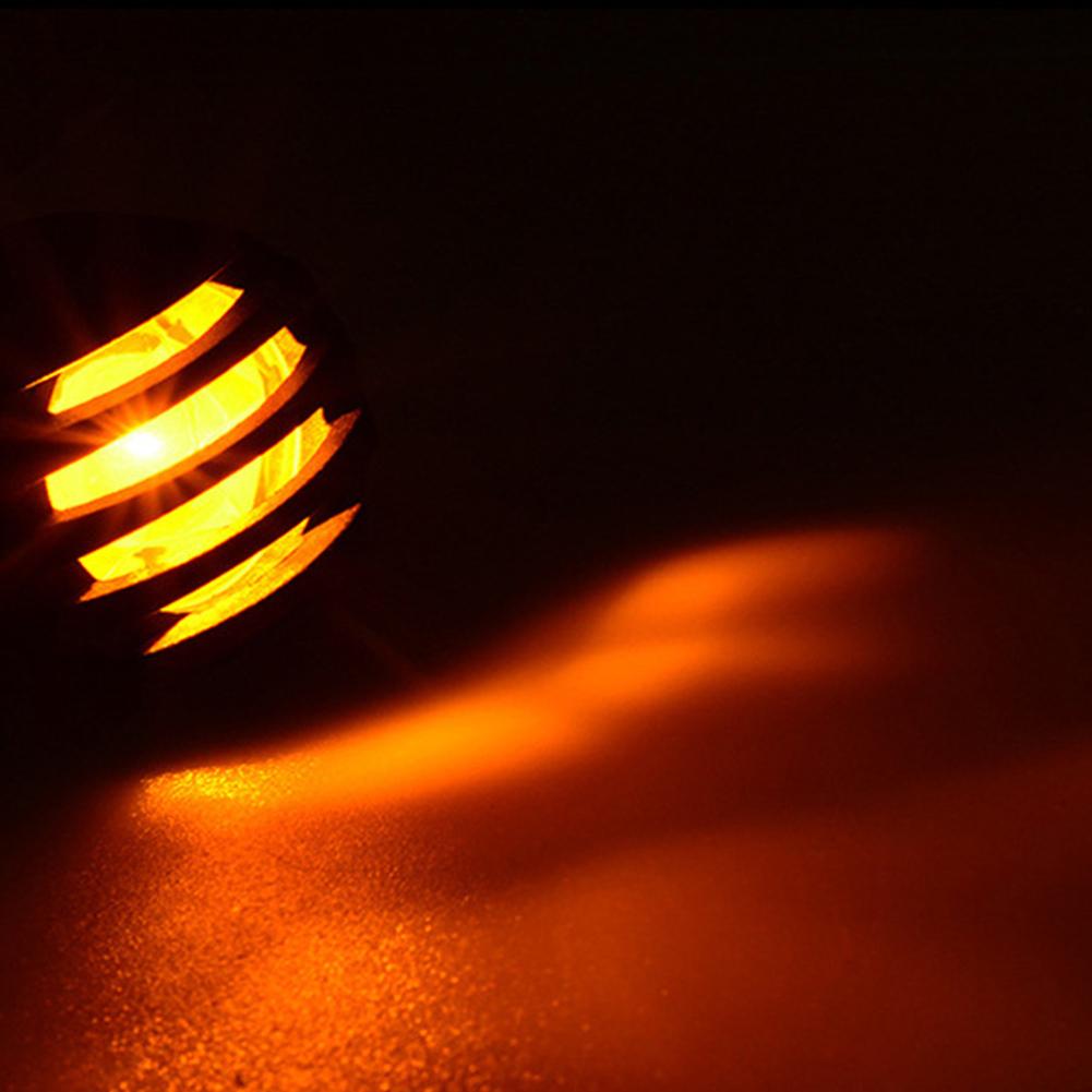 Motorcycle Metal Turn Signal DRL Retro Bullet Black Grid Brake Light For Cafe Racer Bobber Chopper For Harley Sportster Yamaha