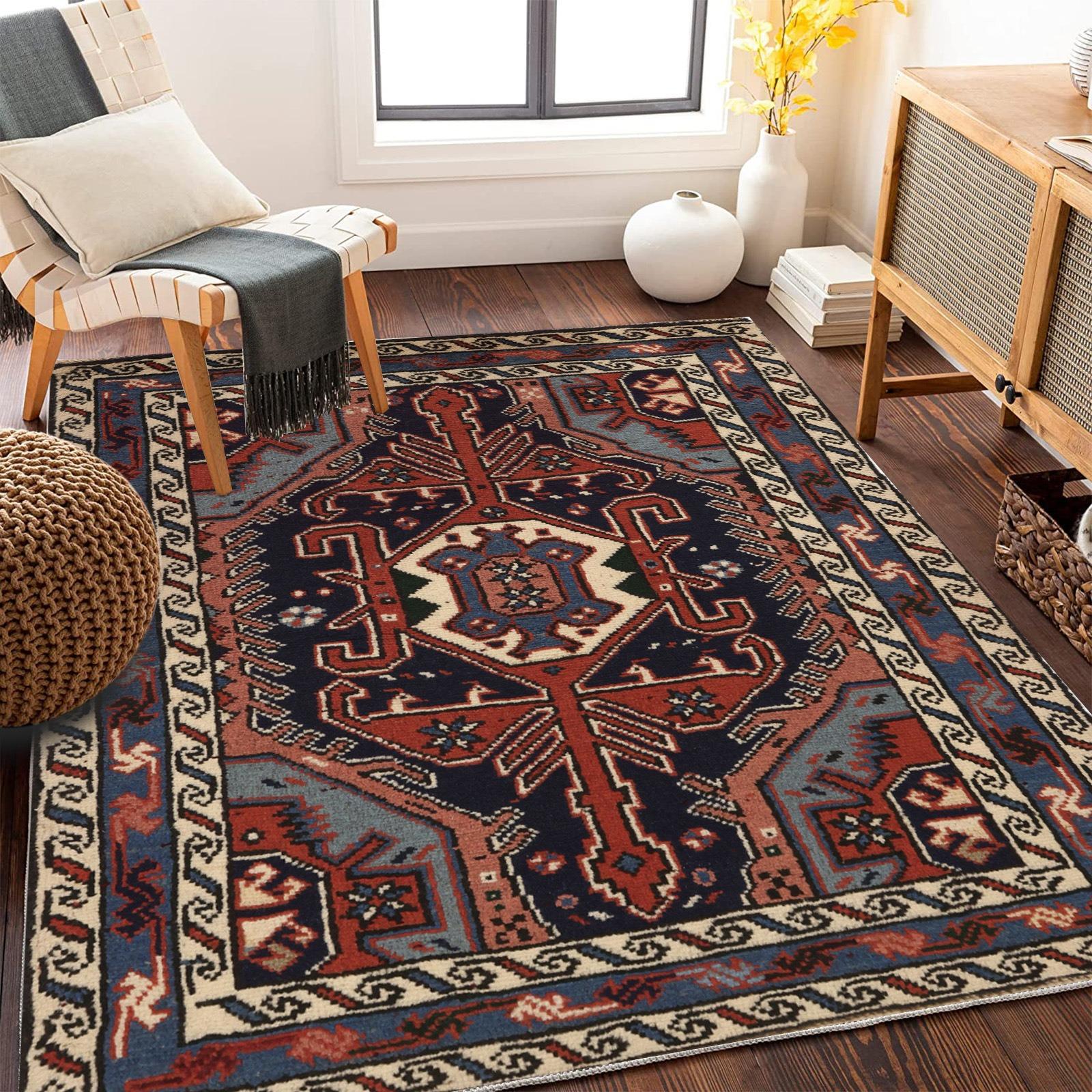 

Europe Bohemia Style Retro Carpet Living Room Sofa Bedroom Study Kitchen Entrance Door Rug Non-slip Light Luxury Home Decor Mat 40x60cm