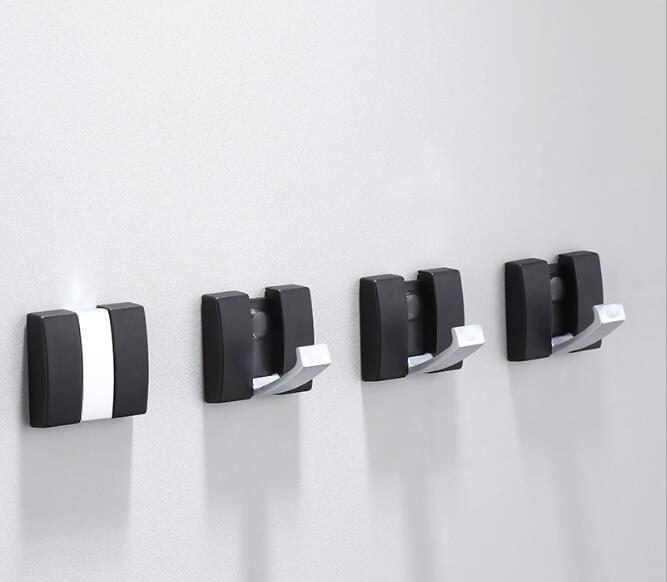 Cârlig Robă Negru Tuqiu Pliabil Cu Aspect Antic Umeraș Raft Haine Cârlig Prosop Aluminiu Cârlig Bucătărie Agățător Ușă Montat pe Perete