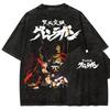 Anime Tengen Toppa Gurren Lagann Littner Yoko Grafikdruck T-Shirt Herren Damen Retro Gewaschene Baumwolle Lässig Oversize Sommer Neues T-Shirt