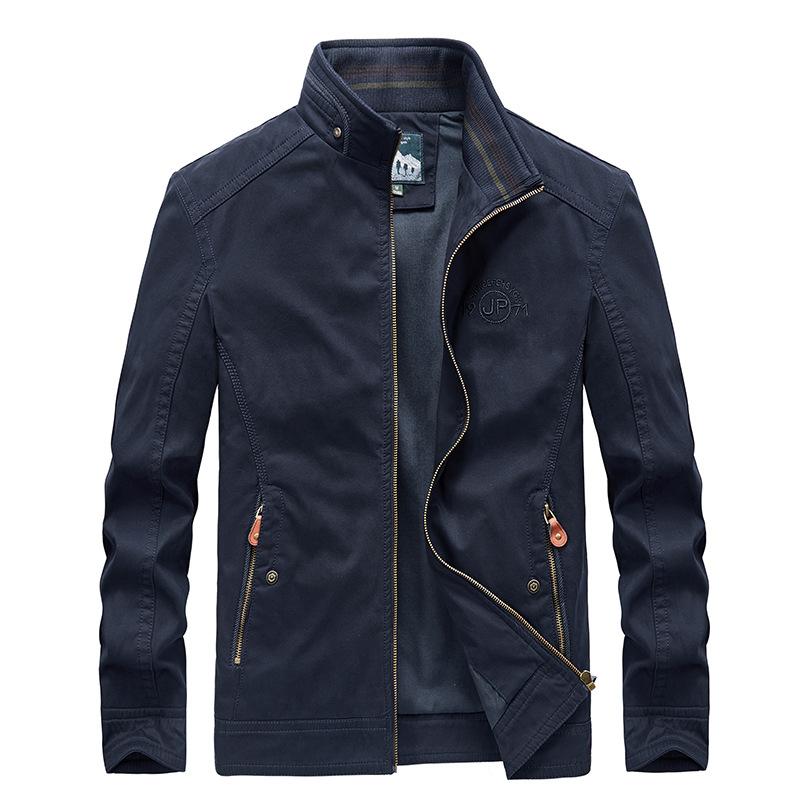 Giacca Casual da Uomo Autunno Primavera con Collo Rialzato Cappotto Cargo Taglie Forti