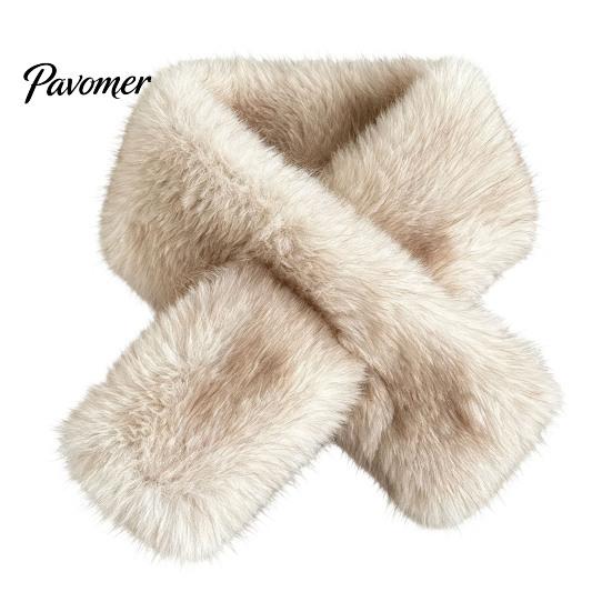 Winter Essential Clothing Accessories Faux Fur Collar Scarf for Women, Plush Neck Warmer Scarf, Fluffy Versatile Fashion Scarves, Thanksgiving