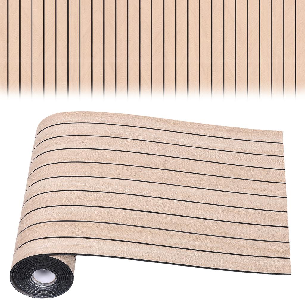 Wood Slat Wallpaper PVC Self Adhesive Wood Wallpaper 118x15.7in Artificial Wood Slat Panel Self Adhesive Soundproof 3D Wallpaper