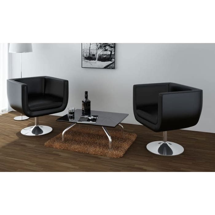 Fauteuil Ajustable Moderne Club Noir 2 pièces 160440