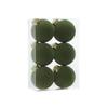 Set of 6 Christmas Tree Ornaments: 8cm Plastic Flocking Colored Balls