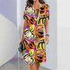 New Women's Pattern Printed Dress Elegant and Beautiful Midi Dress Plus Women's Summer Dress