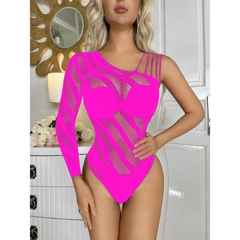 Sexy underwear Sexy striped mesh coat Hollow mesh garter fishing net perspective bikini three points