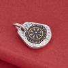 S925 Sterling Silver Lotus Pendant with Eight Auspicious Wheels Charm for DIY Bracelet or Necklace