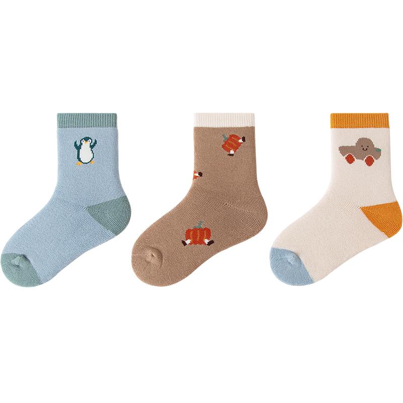 Minibala 3-Pack Baby Cotton Blend Mid-Calf Socks 100