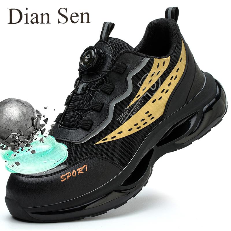 Safety Shoes for Men Steel Toe Lightweight Breathable Sneakers Anti Shock Anti-Puncture Industrial Warehouse Work Shoes Black