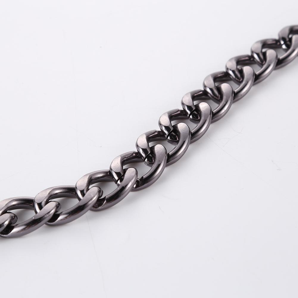 40cm Punk Metal Thick Chain Bag Shoulder Strap DIY Handbag Handles (Black)