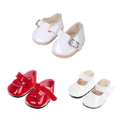 Cute Shoes Soft Fabric Doll Shoes Set With PU And Play Wardrobe Furniture For Kids