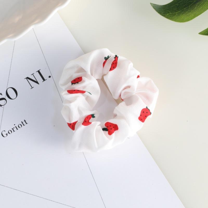 Summer Fruit Pattern Elastic Hair Ties for Women New Trend Scrunchies Ponytail Elastic Hair Bands Hair Accessories