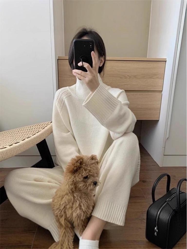 Women's Autumn Winter Loose Knit Wool Cardigan: Versatile Slimming Pullover Sweater