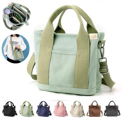Women Canvas Tote Bag Large Capacity Handbags Shoulder Bags Zip Crossbody Bag