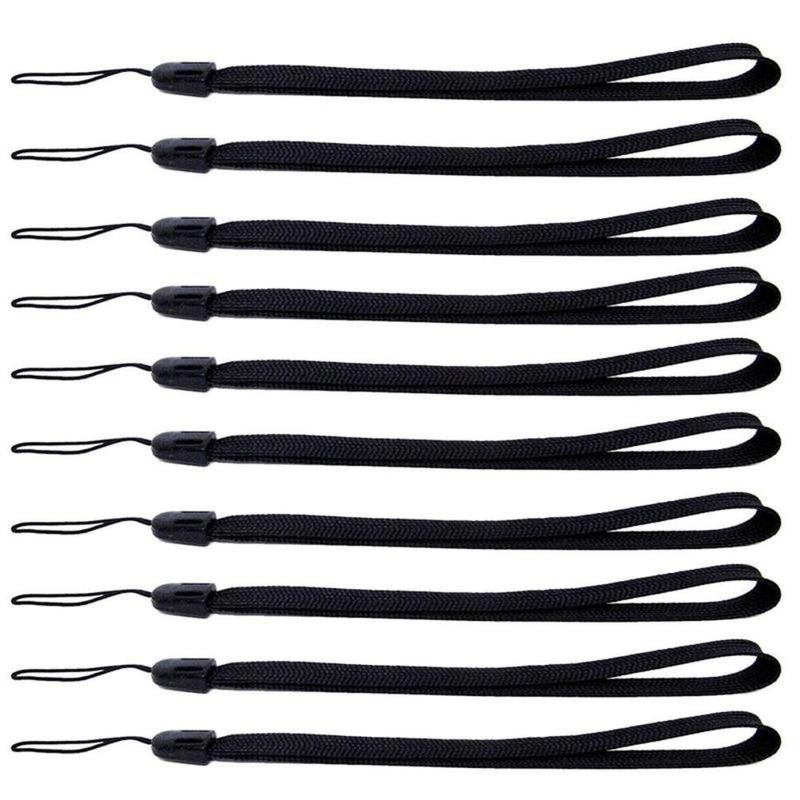 

10pcs/set Lanyard Hand Wrist Strap Black Protective Wrist Strap Pine Rope Selfie Stick Lanyard Mobile Phone Strap Flashlight