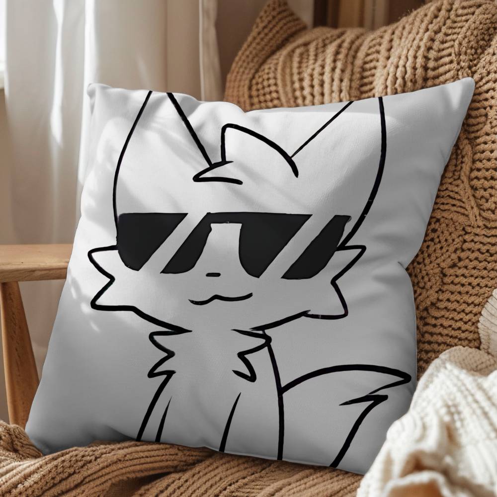 Beautiful Cat Cute Meme Boykisser Pillow Case Sofa Living Room Bedroom Headboard Backrest Cushion Square Cushion Nap Time
