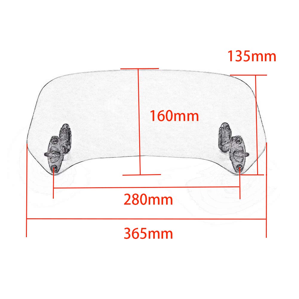Alpha Rider Windscreen Extension, Clear, Universal Fit